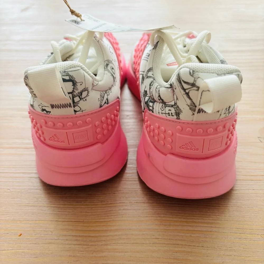 adidas Girls LEGO x Racer TR 'Off White Bliss‎ Lilac' Size 3 US Big Kid Pink NWT